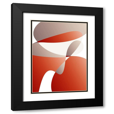 Self Reflection Mate Black Modern Wood Framed Art Print with Double Matting by OnRei