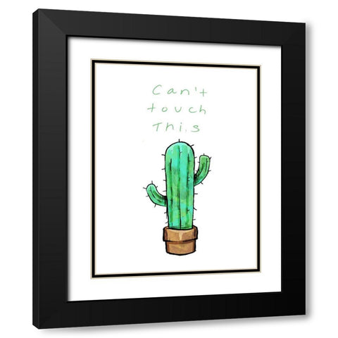 Cant Touch This Cactus Black Modern Wood Framed Art Print with Double Matting by OnRei