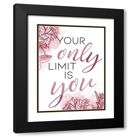 Only You Blush Black Modern Wood Framed Art Print with Double Matting by OnRei