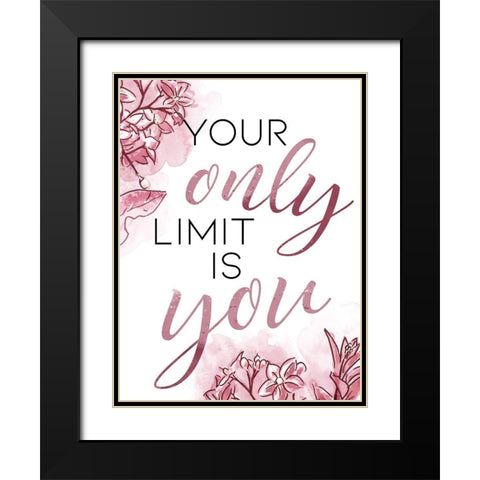 Only You Blush Black Modern Wood Framed Art Print with Double Matting by OnRei