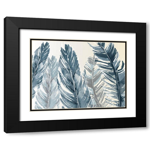 Group Of Feathers Black Modern Wood Framed Art Print with Double Matting by OnRei