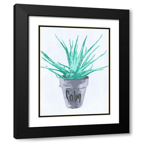 Calm Pot Black Modern Wood Framed Art Print with Double Matting by OnRei