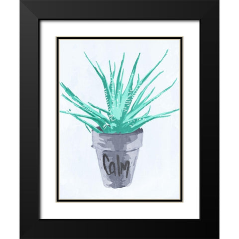 Calm Pot Black Modern Wood Framed Art Print with Double Matting by OnRei