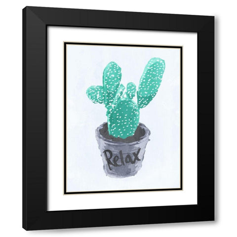 Relax Pot Black Modern Wood Framed Art Print with Double Matting by OnRei