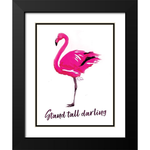 Stand Tall Black Modern Wood Framed Art Print with Double Matting by OnRei