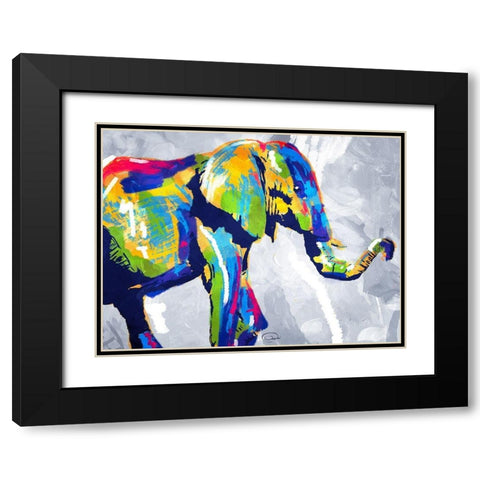 Colorphant Black Modern Wood Framed Art Print with Double Matting by OnRei