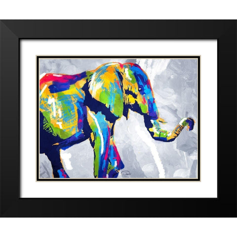 Colorphant Black Modern Wood Framed Art Print with Double Matting by OnRei