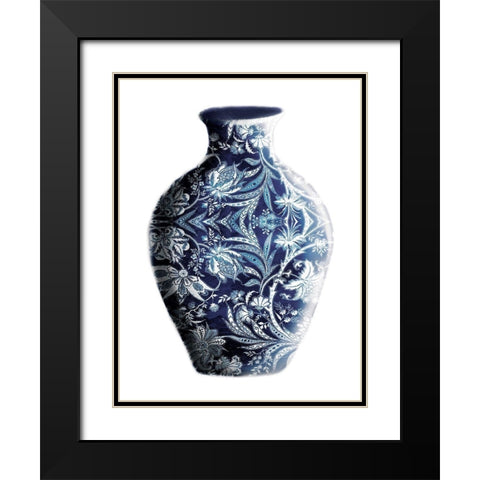 Clean Vase Black Modern Wood Framed Art Print with Double Matting by OnRei