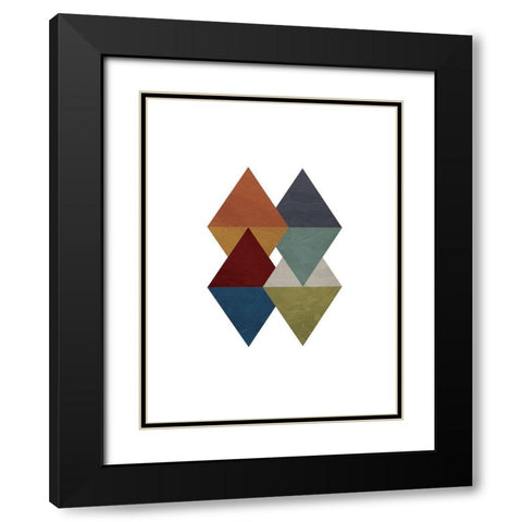 Triangle Overlay Fall Black Modern Wood Framed Art Print with Double Matting by OnRei