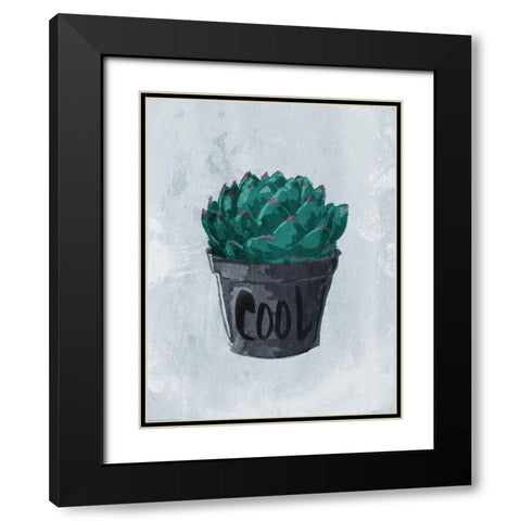 Cool Plant Black Modern Wood Framed Art Print with Double Matting by OnRei