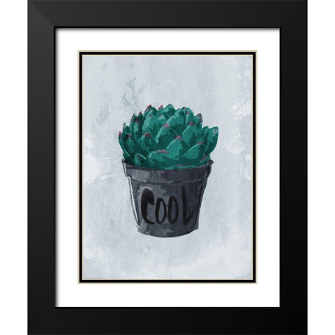 Cool Plant Black Modern Wood Framed Art Print with Double Matting by OnRei