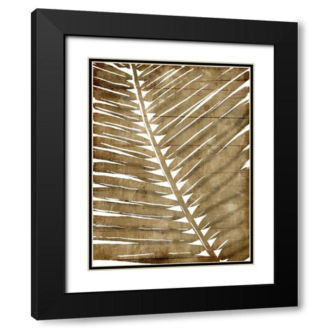 Brown Palms Black Modern Wood Framed Art Print with Double Matting by OnRei