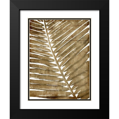 Brown Palms Black Modern Wood Framed Art Print with Double Matting by OnRei