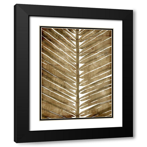 Brown Palms Mate Black Modern Wood Framed Art Print with Double Matting by OnRei