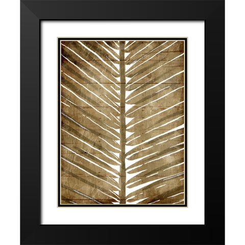 Brown Palms Mate Black Modern Wood Framed Art Print with Double Matting by OnRei