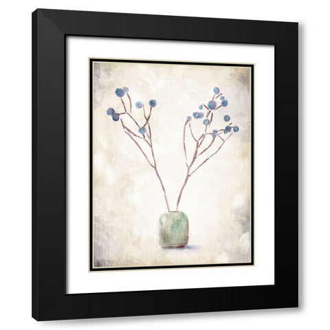 Secluded Plant Black Modern Wood Framed Art Print with Double Matting by OnRei