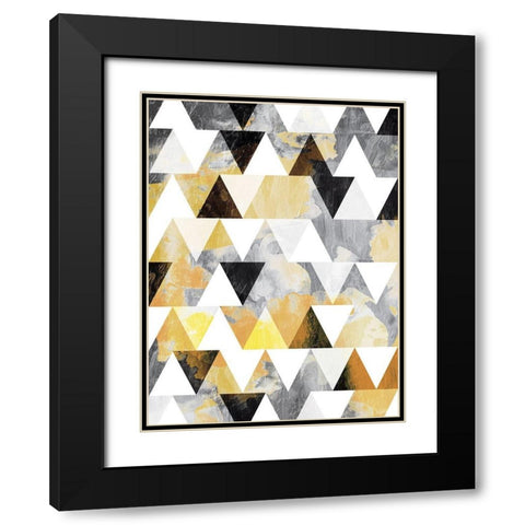 Fun Gold Teeth Black Modern Wood Framed Art Print with Double Matting by OnRei