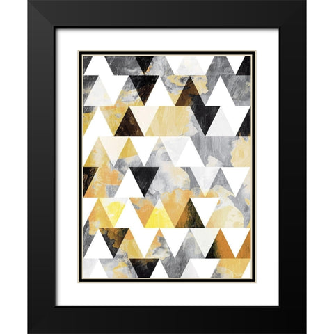 Fun Gold Teeth Black Modern Wood Framed Art Print with Double Matting by OnRei