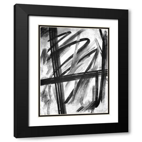 Feelings Black Modern Wood Framed Art Print with Double Matting by OnRei