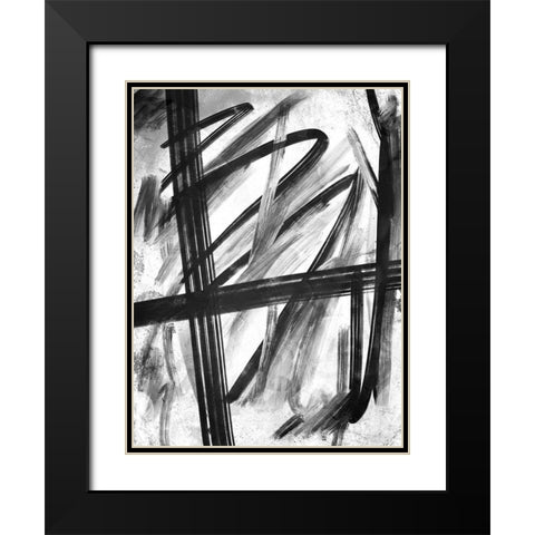 Feelings Black Modern Wood Framed Art Print with Double Matting by OnRei