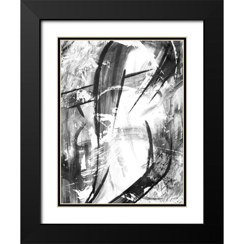 Sting Black Modern Wood Framed Art Print with Double Matting by OnRei