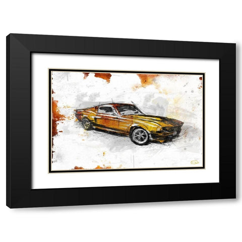 Car Rust Black Modern Wood Framed Art Print with Double Matting by OnRei