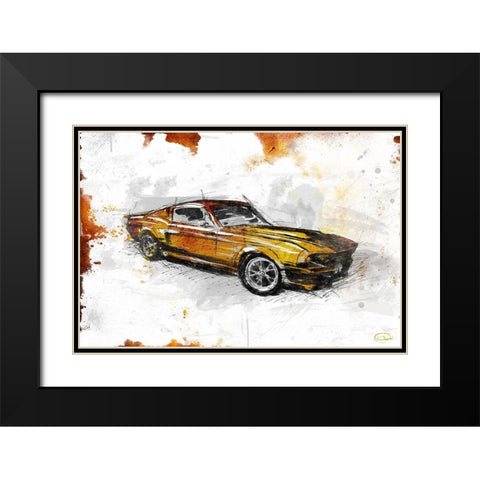 Car Rust Black Modern Wood Framed Art Print with Double Matting by OnRei