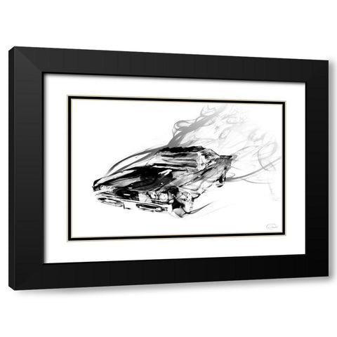 Car Smokin Black Modern Wood Framed Art Print with Double Matting by OnRei