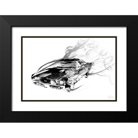 Car Smokin Black Modern Wood Framed Art Print with Double Matting by OnRei