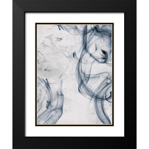 Blue Smoke Black Modern Wood Framed Art Print with Double Matting by OnRei