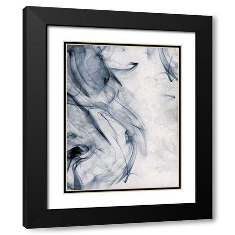 Smoke Blue Black Modern Wood Framed Art Print with Double Matting by OnRei