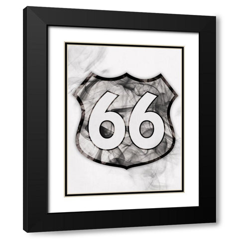 Smoke 66 Black Modern Wood Framed Art Print with Double Matting by OnRei