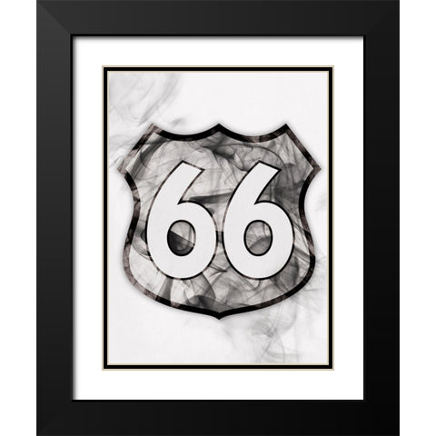 Smoke 66 Black Modern Wood Framed Art Print with Double Matting by OnRei