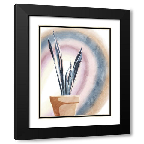 Mood Potted Plants Black Modern Wood Framed Art Print with Double Matting by OnRei