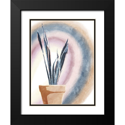 Mood Potted Plants Black Modern Wood Framed Art Print with Double Matting by OnRei