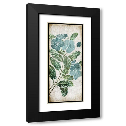 Calm Flowers Black Modern Wood Framed Art Print with Double Matting by OnRei