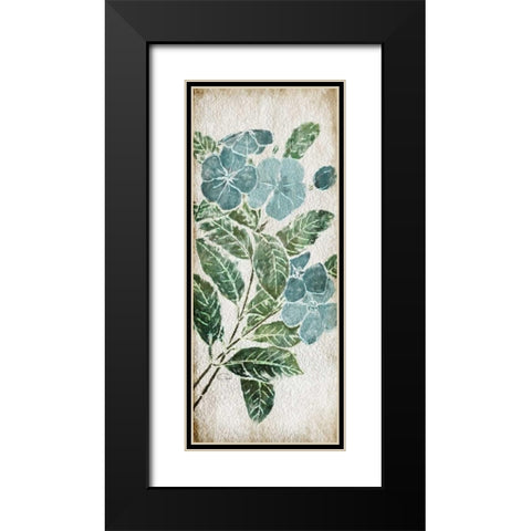 Calm Flowers Black Modern Wood Framed Art Print with Double Matting by OnRei