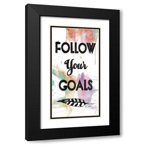 Follow Your Goals Black Modern Wood Framed Art Print with Double Matting by OnRei