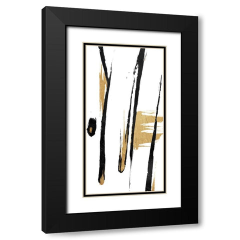 Falling Star Black Modern Wood Framed Art Print with Double Matting by OnRei