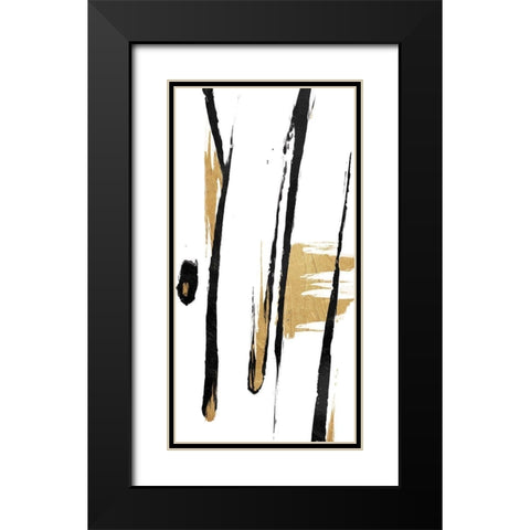 Falling Star Black Modern Wood Framed Art Print with Double Matting by OnRei