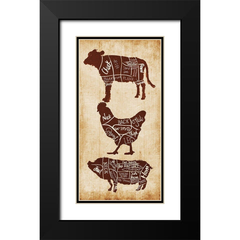 Farm Cuts Black Modern Wood Framed Art Print with Double Matting by OnRei