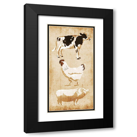 Farm Animals Black Modern Wood Framed Art Print with Double Matting by OnRei