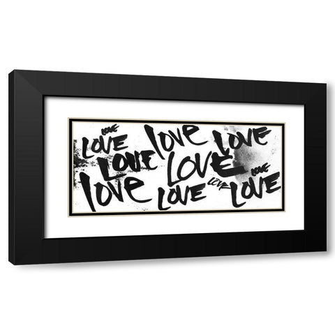 Multi Love Black Modern Wood Framed Art Print with Double Matting by OnRei