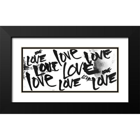 Multi Love Black Modern Wood Framed Art Print with Double Matting by OnRei