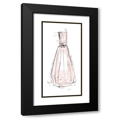 Perfume Bottle Black Modern Wood Framed Art Print with Double Matting by OnRei