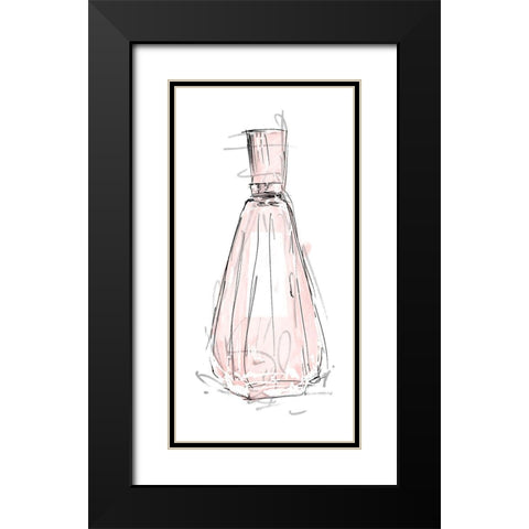 Perfume Bottle Black Modern Wood Framed Art Print with Double Matting by OnRei