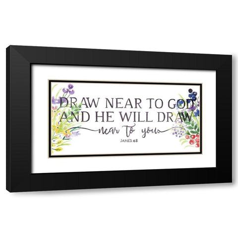 He Will Draw Black Modern Wood Framed Art Print with Double Matting by OnRei