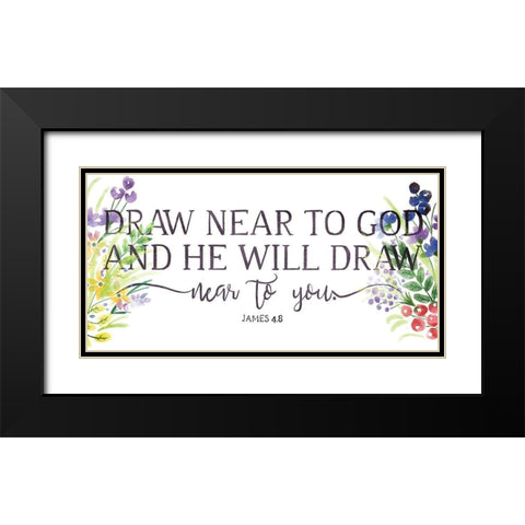 He Will Draw Black Modern Wood Framed Art Print with Double Matting by OnRei