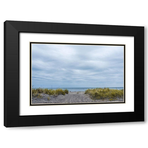 Ocean Entrance Black Modern Wood Framed Art Print with Double Matting by Orlando