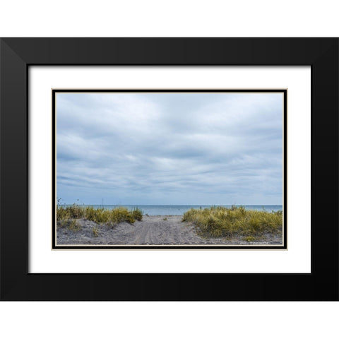 Ocean Entrance Black Modern Wood Framed Art Print with Double Matting by Orlando